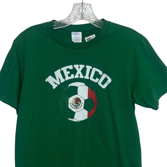 Port & Company Mexico Soccer Tshirt Youth Large Green - Picture 3 of 8